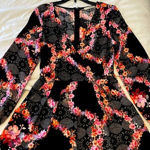 LF black floral romper